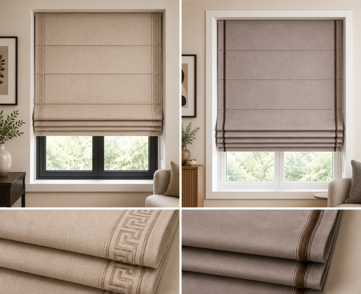 Luxury Designer Roman Curtains – Premium Custom Window Shades