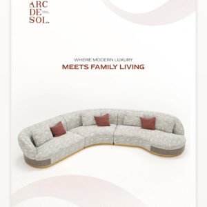 Modern Curved Sectional Sofa – Luxury Fabric Living Room Sofa
