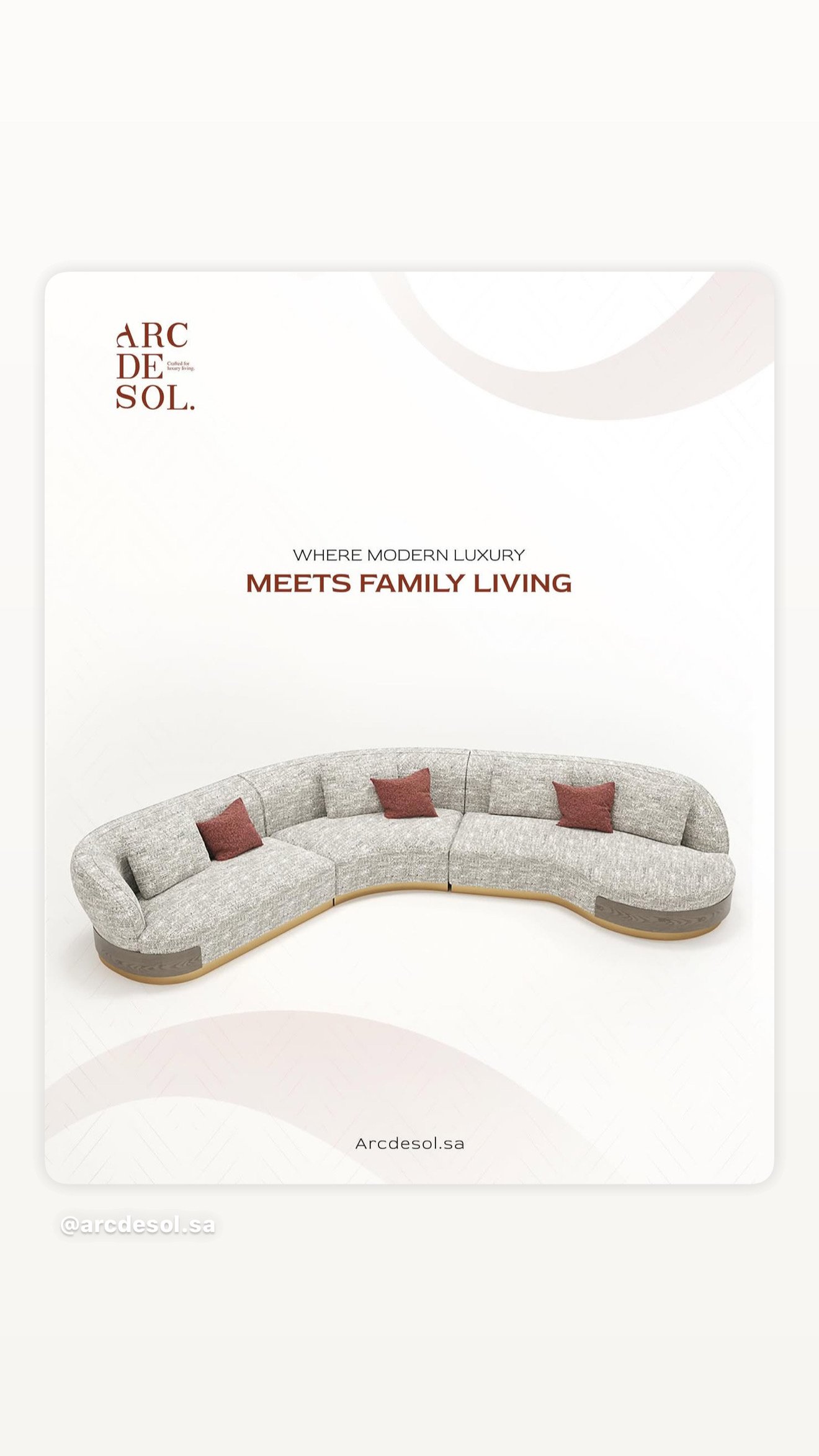 Modern Curved Sectional Sofa – Luxury Fabric Living Room Sofa
