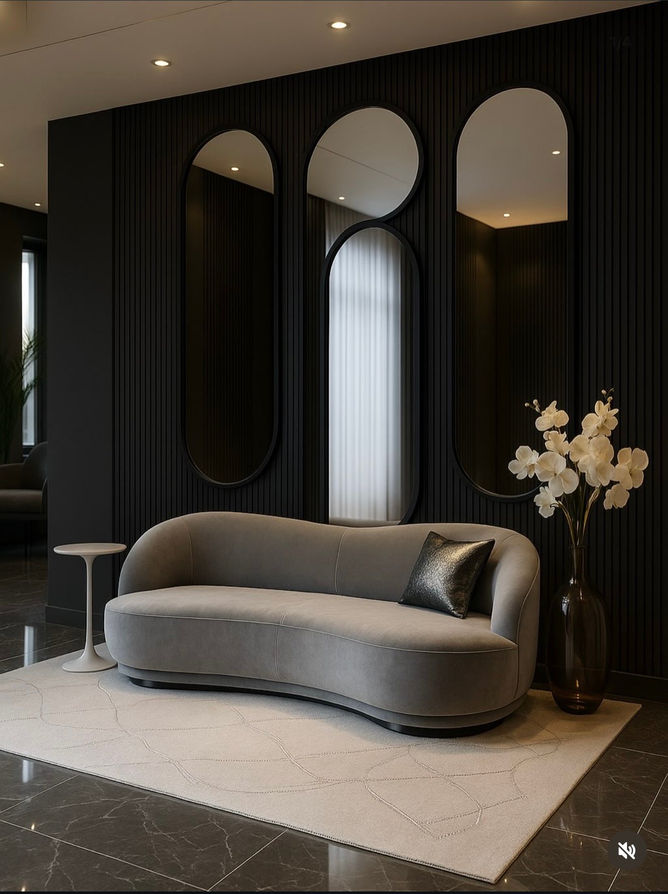 Modern Curved Fabric Sofa – Luxury Contemporary Living Room Couch
