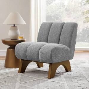 Modern Bouclé Armless Accent Chair – Contemporary Lounge Chair