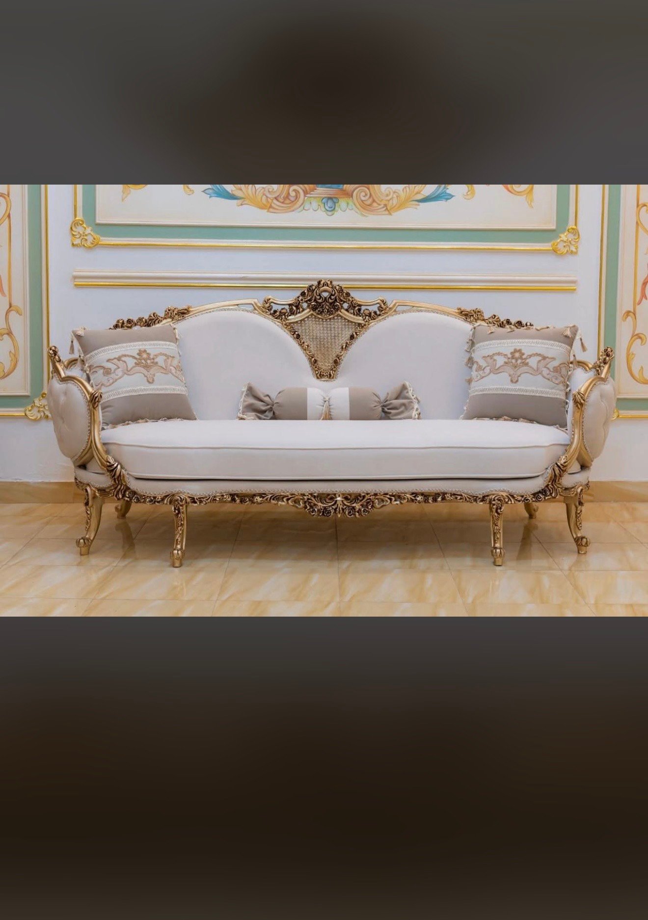 Luxury Classic Royal Carved Sofa – Premium 3-Seater Living Room Sofa